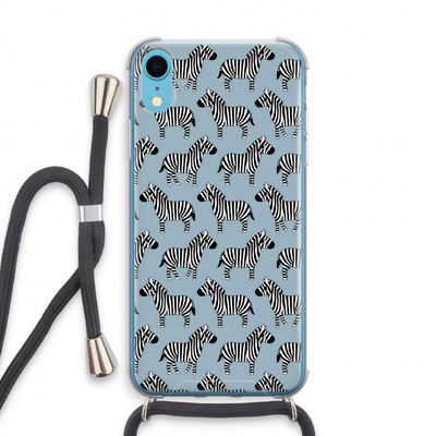 Zebra: iPhone XR Transparant Hoesje met koord