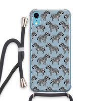 Zebra: iPhone XR Transparant Hoesje met koord