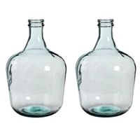 2x Fles vaas Diego 27 x 42 cm transparant gerecycled glas 2x Fles vaas Diego 27 x 42 cm transparant gerecycled glas