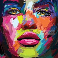 Karo-art Schilderij - Kleurrijke vrouw, print op canvas, multikleur, premium print