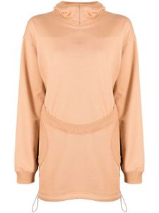 Dion Lee hoodie Interlock Mask à lien de resserrage - Marron