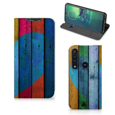 Motorola G8 Plus Book | Wallet Case | Wood Heart - Cadeau voor je Vriend
