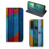 Motorola G8 Plus Book | Wallet Case | Wood Heart - Cadeau voor je Vriend