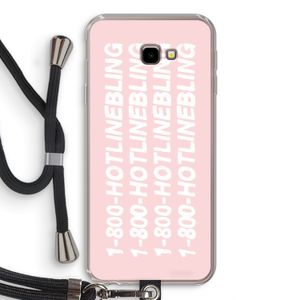 Hotline bling pink: Samsung Galaxy J4 Plus Transparant Hoesje met koord