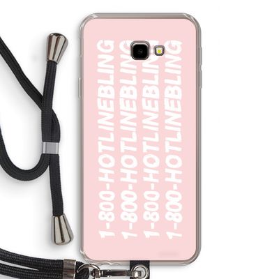 Hotline bling pink: Samsung Galaxy J4 Plus Transparant Hoesje met koord