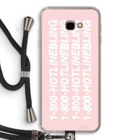 Hotline bling pink: Samsung Galaxy J4 Plus Transparant Hoesje met koord