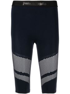 Palm Angels short cycliste à bandes en mesh - Bleu