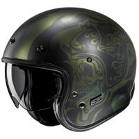 HJC V31 Flame, Jethelm of scooter helm, Mat zwart Groen