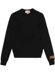 Gucci logo patch cashmere jumper - Noir