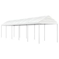 Prieel met dak 11,15x2,28x2,69 m polyetheen wit