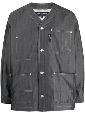 Comme des Garçons Homme surchemise à coutures contrastantes - Noir