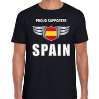 Proud supporter Spain / Spanje t-shirt zwart voor heren