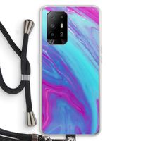 Zweverige regenboog: Oppo A95 5G Transparant Hoesje met koord