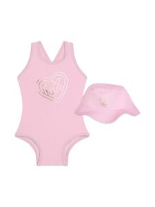 Michael Kors Kids maillot de bain à motif monogrammé - Rose