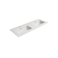 Dubbele Wastafel Keramiek Sapho Pura 122x46 cm Mat Wit