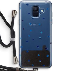 Blauwe stippen: Samsung Galaxy A6 (2018) Transparant Hoesje met koord
