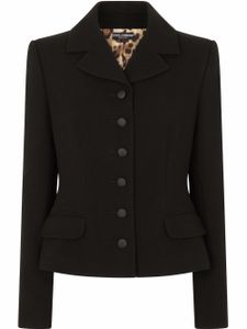 Dolce & Gabbana blazer en velours à simple boutonnage - Noir