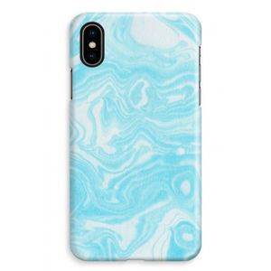 Waterverf blauw: iPhone XS Max Volledig Geprint Hoesje