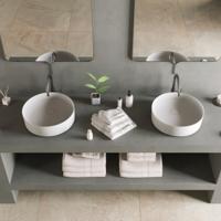 Opbouw Waskom Ideavit Solidfloat 40x40x12 cm Solid Surface Mat Wit