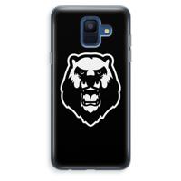 Angry Bear (black): Samsung Galaxy A6 (2018) Transparant Hoesje - thumbnail