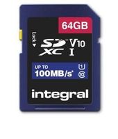 Integral 64GB HIGH SPEED SDHC/XC V10 100MB CLASS 10 UHS-I U1 SD - thumbnail