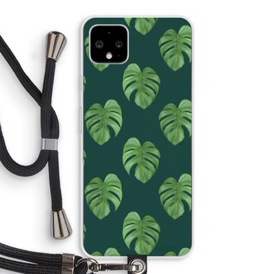 Monstera leaves: Pixel 4 XL Transparant Hoesje met koord
