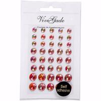 Hobby/knutsel kristal plaksteentjes - 40x stuks - rood - strass steentjes - Plak juwelen