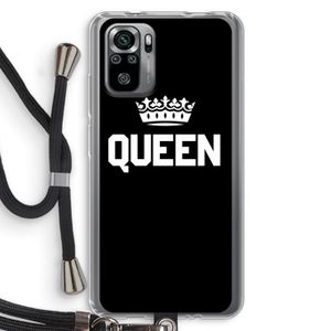 Queen zwart: Xiaomi Redmi Note 10S Transparant Hoesje met koord