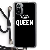 Queen zwart: Xiaomi Redmi Note 10S Transparant Hoesje met koord