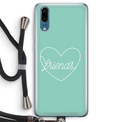Friends heart pastel: Huawei P20 Transparant Hoesje met koord