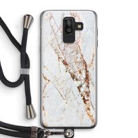Goud marmer: Samsung Galaxy J8 (2018) Transparant Hoesje met koord