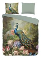 Good Morning Dekbedovertrek "bloemen en pauw" - Multi - (200x200/220 cm) - Katoen