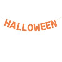 PartyDeco Halloween feestslinger/spandoek - 2,5 meter - oranje - van papier - Feestslingers