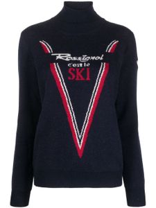 Rossignol pull en intarsia à col roulé - Bleu