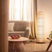 Staande lamp rotan hout 'Desin' 2X E27 bruin 113 cm Staande lamp rotan hout 'Desin' 2X E27 bruin 113 cm