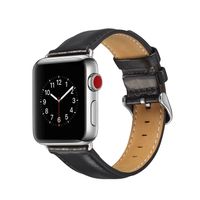 Bandje geschikt voor Apple Watch 38/40MM - Maat L - Horlogebandje - Polsband - Kunstleer - Zwart