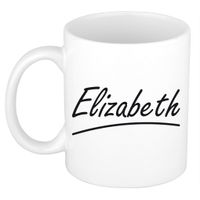 Naam cadeau mok / beker Elizabeth met sierlijke letters 300 ml