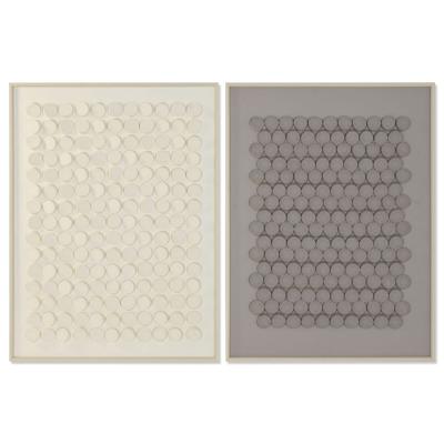 Schilderij Home ESPRIT Beige Grijs Abstract Modern 90 x 3,5 x 120 cm (2 Stuks)