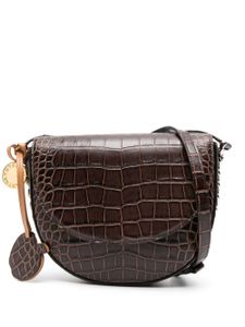 Stella McCartney sac porté épaule FrayMe à effet peau de crocodile - Marron