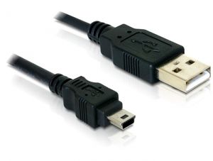 DeLOCK 82252 Kabele USB 2.0 > USB-B mini 5pin male/male 1,5m zwart