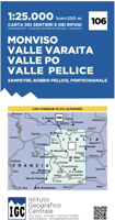 Wandelkaart 106 Monviso, Valle Varaita, Valle Po, Valle Pellice | IGC - Istituto Geografico Centrale