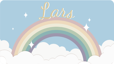 Aangepaste regenboog vinyl tapijt met naam