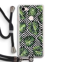Geometrische jungle: Pixel 3 Transparant Hoesje met koord