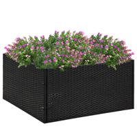 VidaXL Plantenbak 80x80x40 cm poly rattan zwart