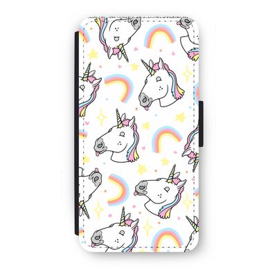 Rainbow Unicorn: iPhone 8 Plus Flip Hoesje