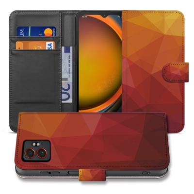 Polygon Rood Design Bookcase Hoesje voor Samsung Galaxy Xcover 7 Pro in PU Leer