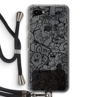 Vexx Black City : Pixel 3a Transparant Hoesje met koord Vexx Black City : Pixel 3a Transparant Hoesje met koord