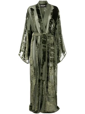 Roberto Cavalli manteau en velours - Vert