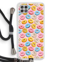 Pink donuts: Samsung Galaxy A22 4G Transparant Hoesje met koord - thumbnail