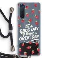 Don't forget to have a great day: Sony Xperia 5 II Transparant Hoesje met koord